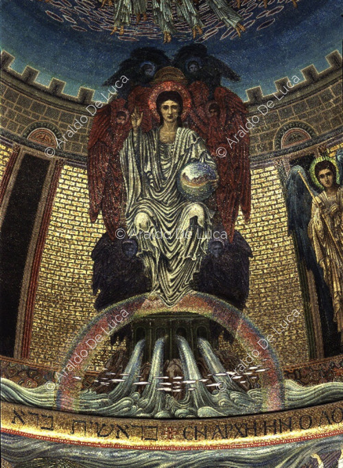 Cristo in Trono - particolare del mosaico absidale
