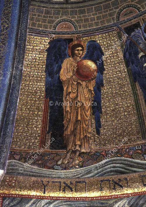 Arcángel Uriel, el guardián del sol - detalle del mosaico absidal