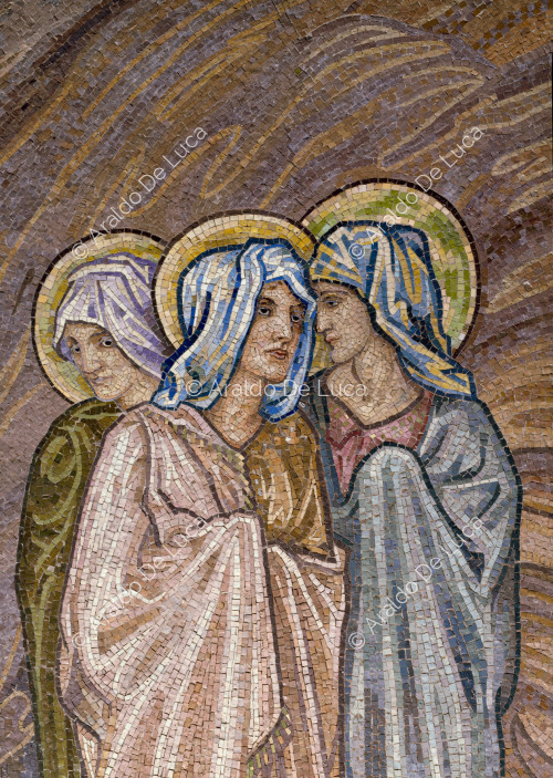 Le sante matrone e la Vergine - particolare del mosaico absidale
