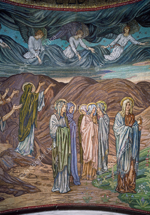 Las Santas Matronas y Nuestra Señora - detalle del mosaico del ábside