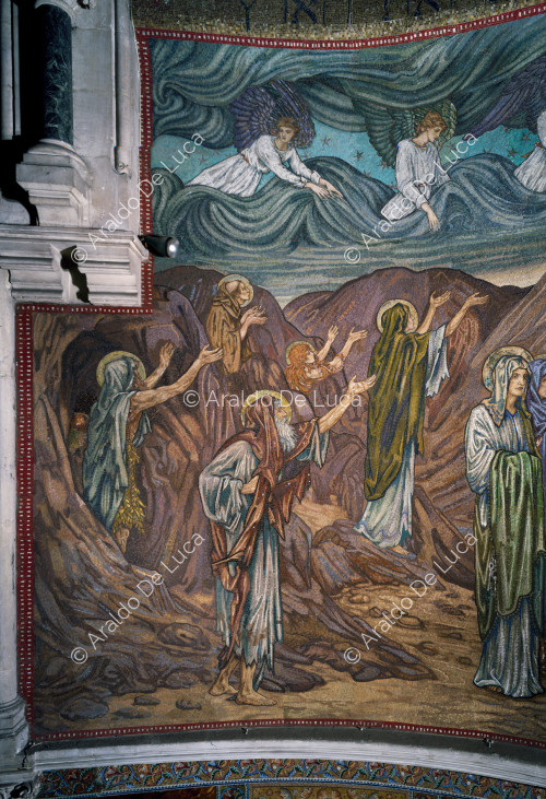 Les ascètes au paradis - détail de la mosaïque de l'abside