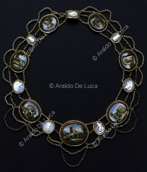 Necklace with pendants and cameos
