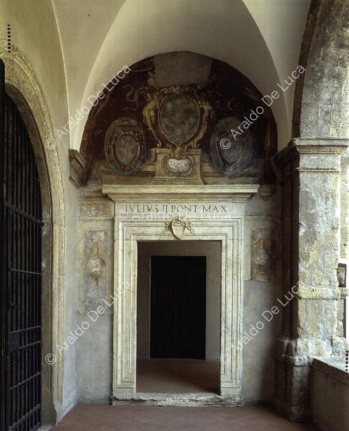 Portal with frescoed lunette