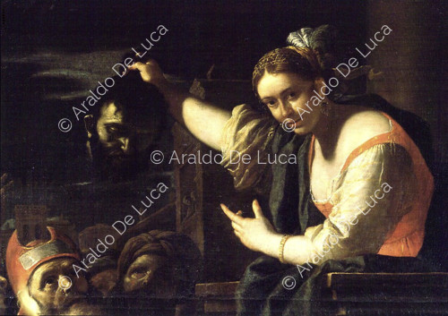 Judith showing the head of Holofernes, detail