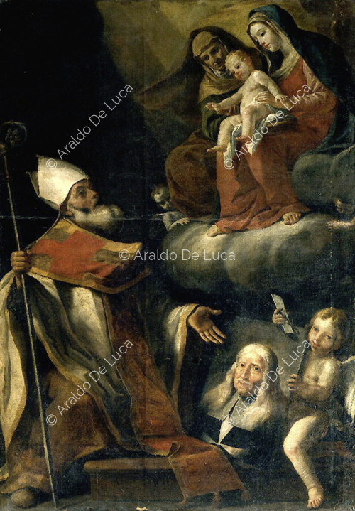 Virgen con el Niño y Santa Ana, San Gregorio el Maravilloso y retrato de Gregorio Carafa