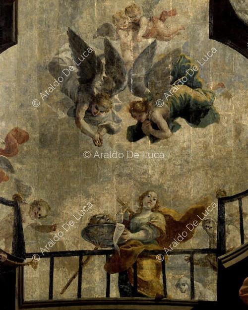 Szenen aus dem Leben des heiligen Johannes des Täufers. Salome mit dem Haupt des Täufers. Ausschnitt