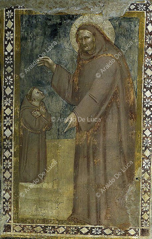 St. Benedict of Norcia and Benedictine monk - Last Judgement. Detail