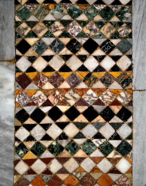 Geometrically patterned mosaic floor. Detail III