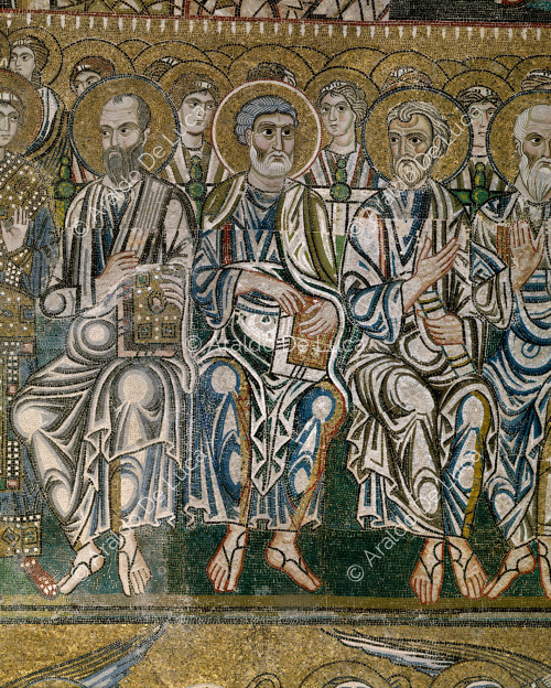Das Jüngste Gericht. Heilige Apostel zur Rechten von Christus, Detail