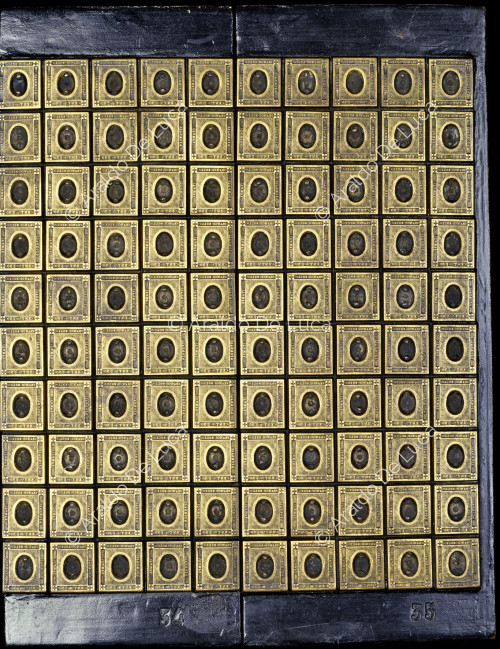 Estereotipos para la impresión del marco de los sellos de 1 céntimo de los Estados de Cerdeña