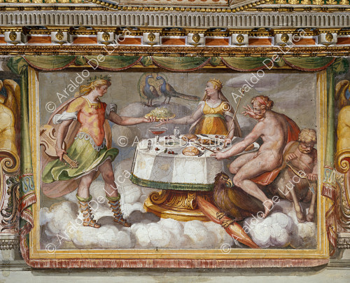 The banquet offered to Jupiter and Juno by Apollo