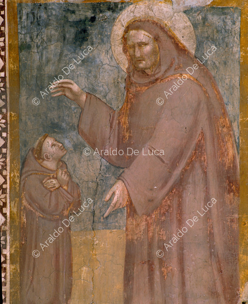 Das Jüngste Gericht. Detail mit dem heiligen Benedikt von Norcia und einem Benediktinermönch