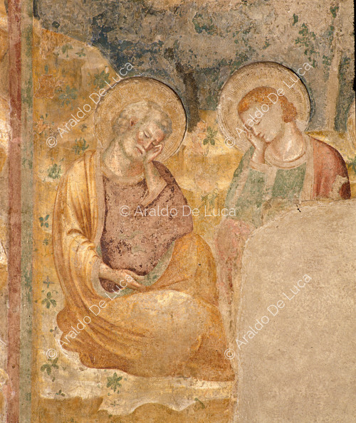 Christus auf dem Ölberg. Detail mit den Aposteln