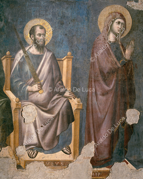Jüngstes Gericht - Detail mit dem Heiligen Paulus und der Muttergottes