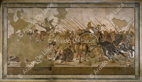 Mosaico del suelo con la Batalla de Issus