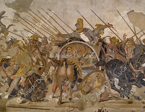 Floor mosaic with the Battle of Isso. Detail