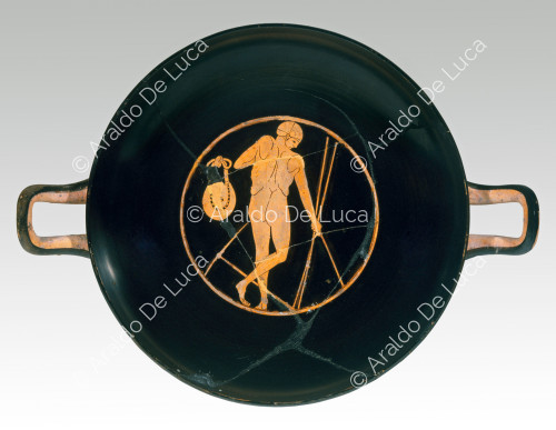 Attic red-figure cup with athlete