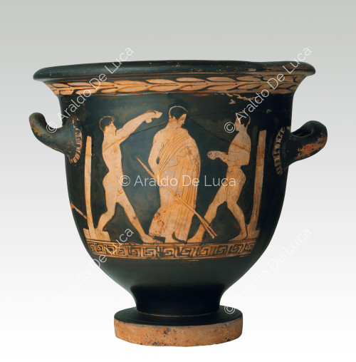 Attic red-figure krater with athletes