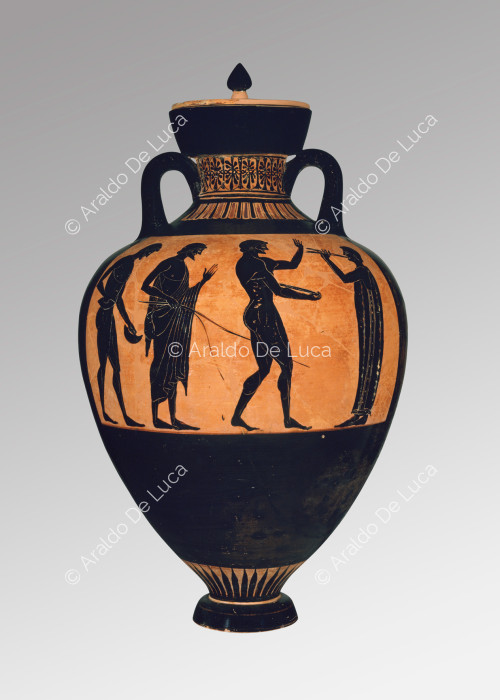 Panathenaic amphora with pentathlon scene
