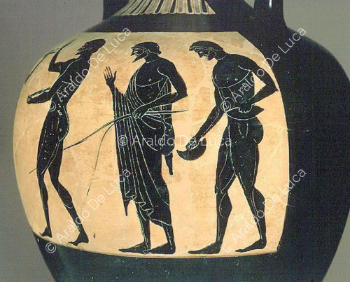 Amphore panathénaïque avec scène de pentathlon