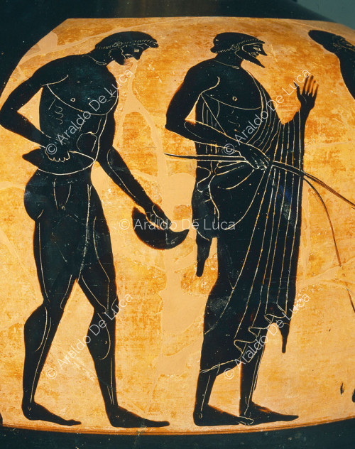 Panathenäische Amphore mit Pentathlon-Szene