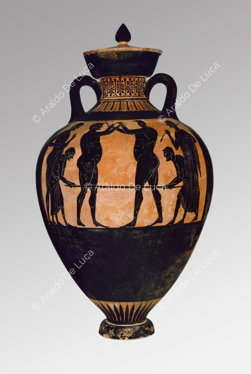 Panathenaic amphora with boxing scene