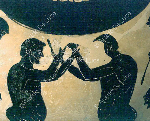 Amphore panathénaïque avec scène de boxe