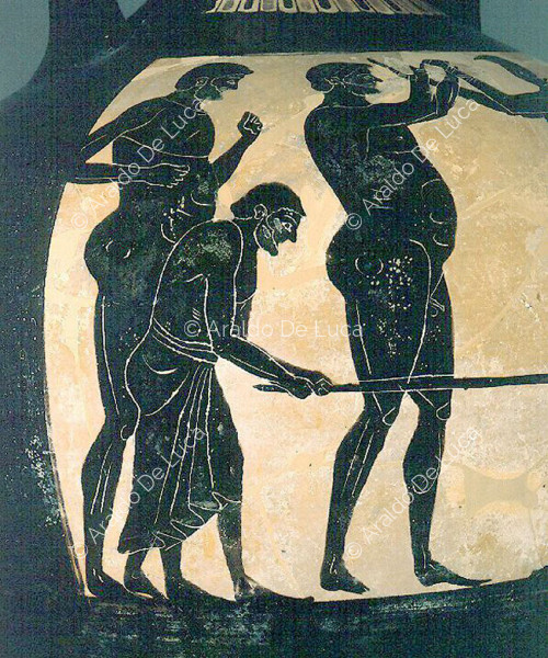 Panathenaic amphora with boxing scene