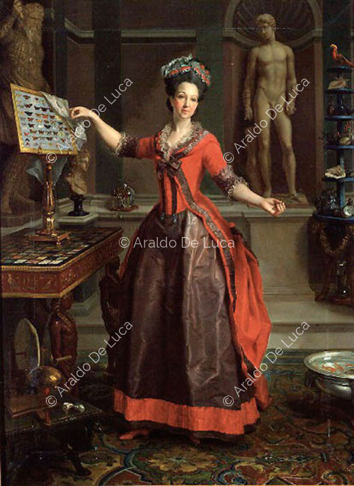Portrait of Marquise Margherita Gentili Boccapaduli in her natural history cabinet