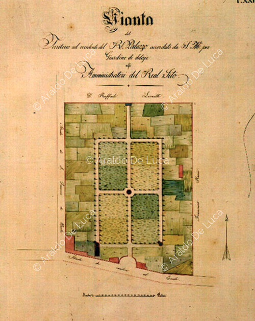 Plano del jardín del Palacio al Boschetto