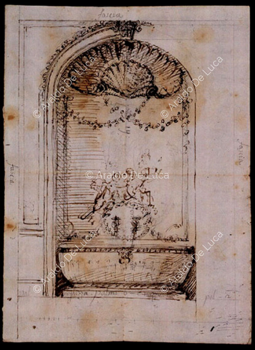 Niche of Maria Carolina's bathtub, drawing
