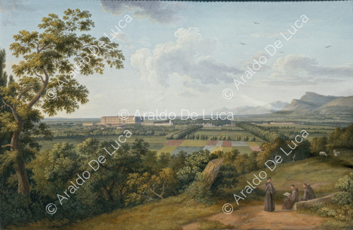 The Royal Palace of Caserta as seen from the Capuchin Convent
