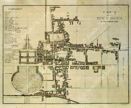 Plan du palais royal de Caserte datant d'environ 1850.