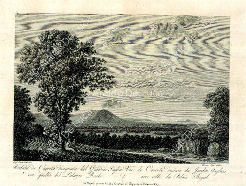 Veduta di Caserta disegnata dal Giardino Inglese