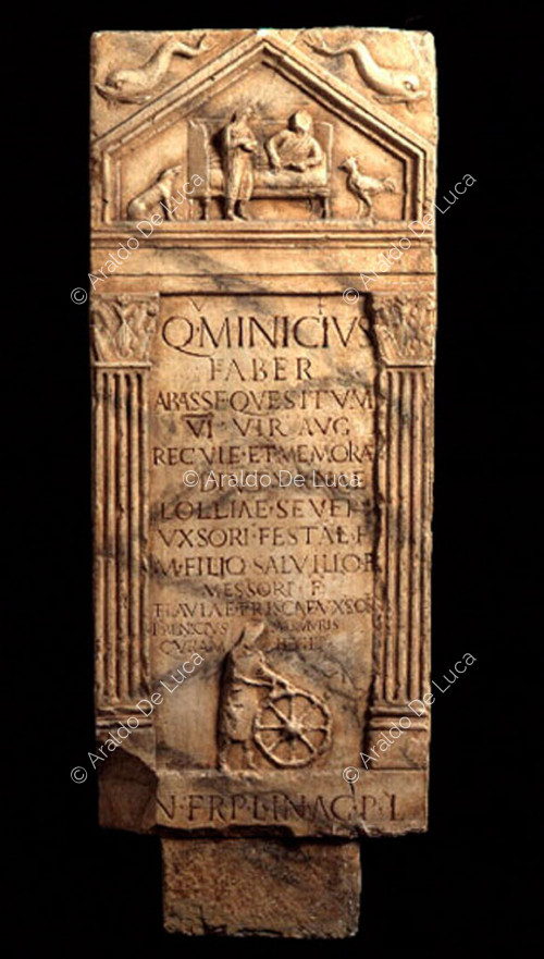 Stele of the chariot maker Q. Minucius Fabro