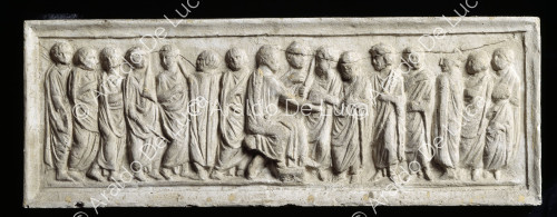 Opening a will, sarcophagus