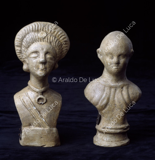 Plaster copies of two ancient Roman rattlesnakes