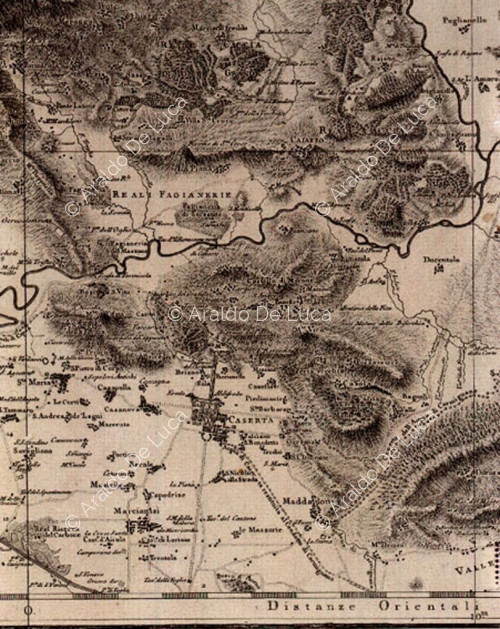 Karte von Caserta und seiner Umgebung