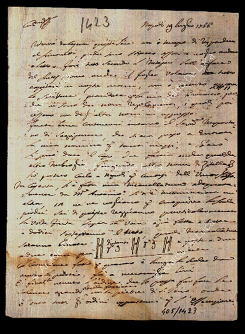 Manoscritto del 19 Luglio 1766