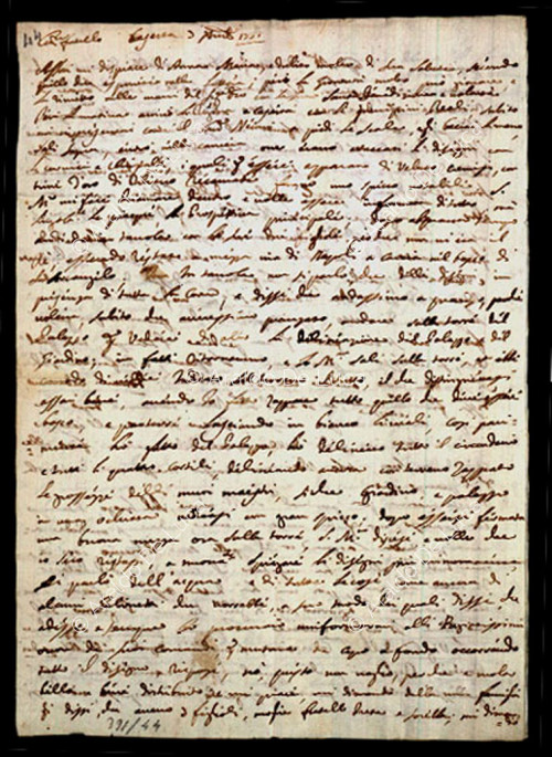 Lettera del 3 agosto 1751 di L. Vanvitelli