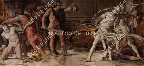 Carracci Gallery. Wall fresco with Perseus and Phineas