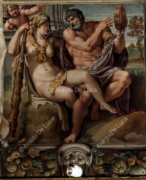 Fresco de la bóveda con Hércules e Iole