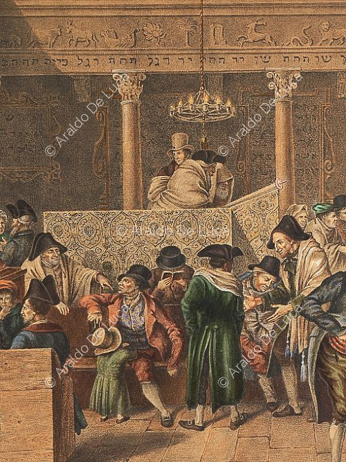 Interno di una sinagoga romana (particolare)