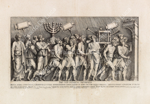 La procesión triunfal tras la conquista de Jerusalén. Reproducción del relieve del Arco de Tito