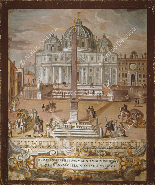Veduta di Roma - Obelisco Vaticano e Basilica di S. Pietro