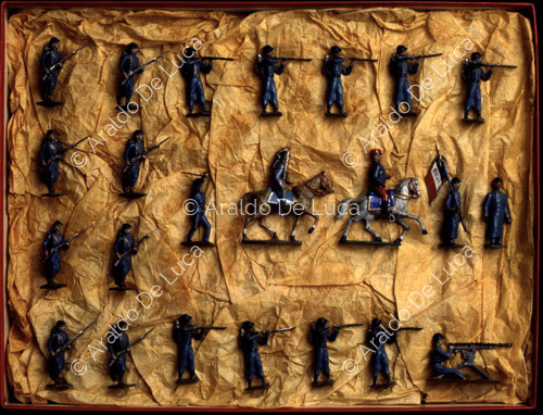 Box of toy soldiers