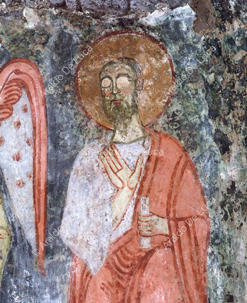 Fragments of a fresco in the Grotto of the Saints