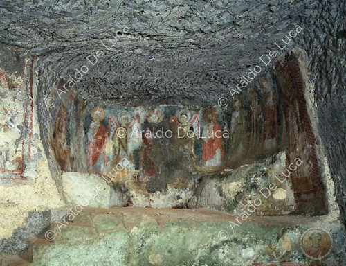 Frammenti di affresco nella Grotta dei Santi