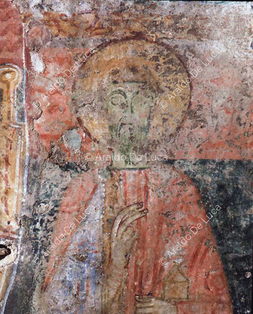 Fragmentos de un fresco en la Gruta de los Santos