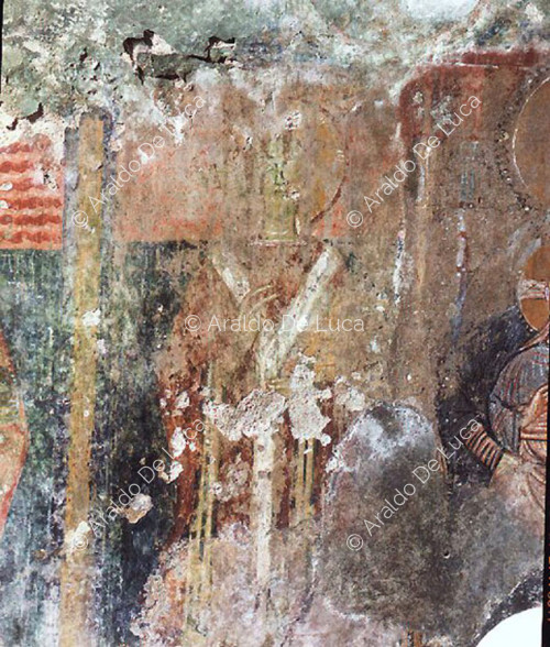 Fragments of a fresco in the Grotto of the Saints